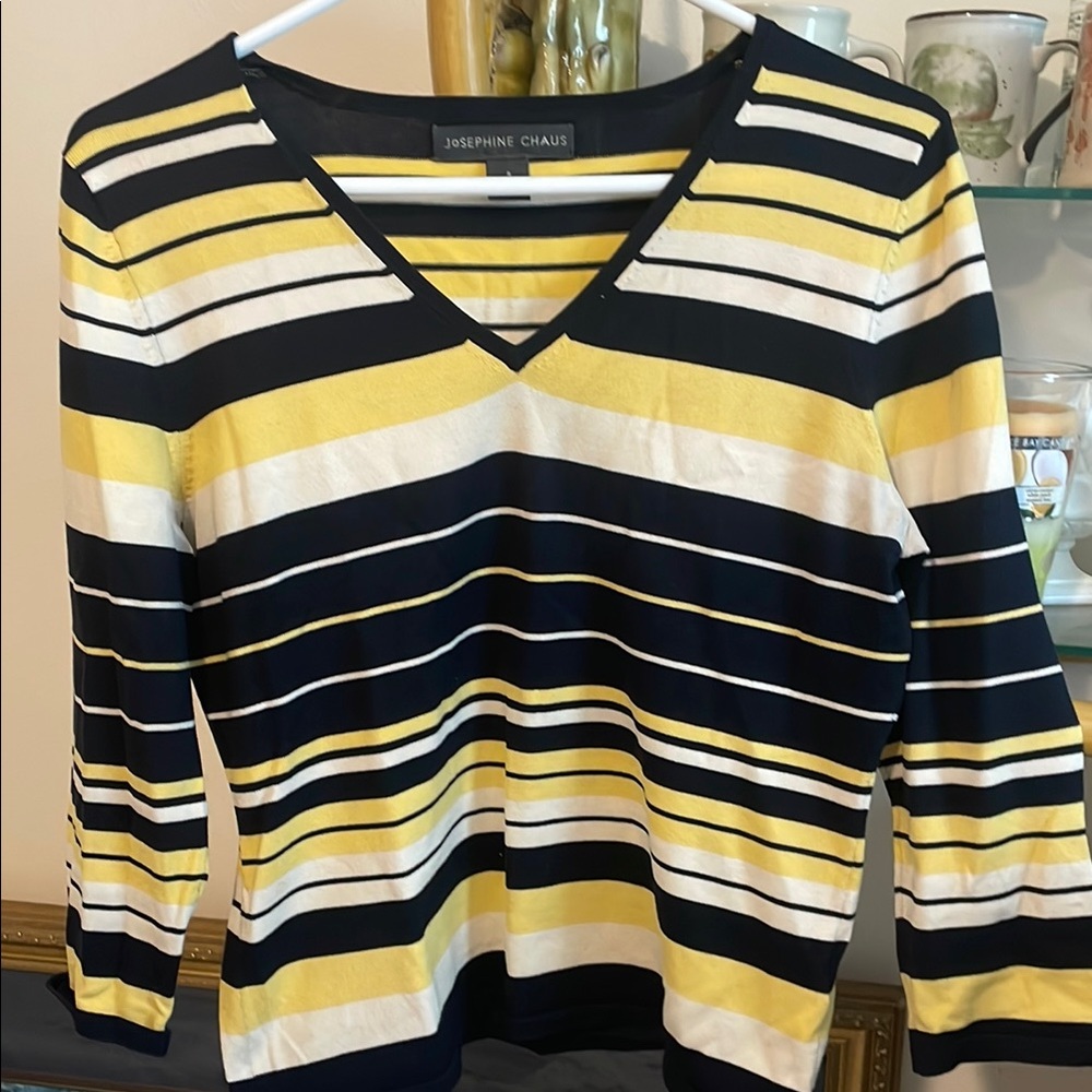 Josephine Chaus Striped V-Neck Top